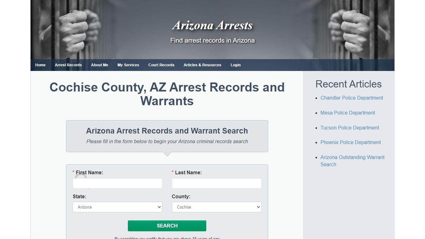Cochise County, AZ Arrest Records and Warrants - Arizona ...
